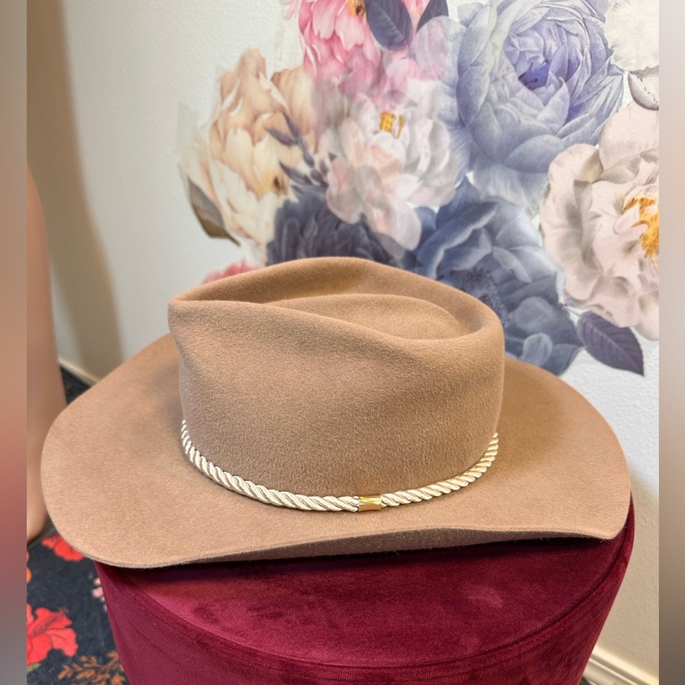 NEW Gladys Tamez Millinery Alex Hat in Camel Brown Suede Cowboy Small S - Picture 6 of 10